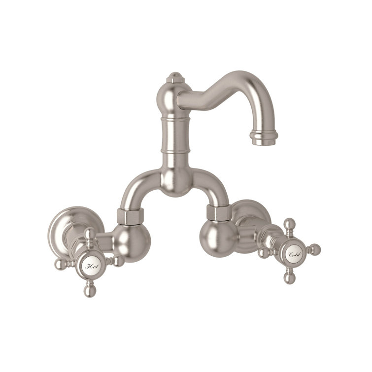 Rohl Acqui® Wall Mount Bridge Lavatory Faucet with Column Spout | Wayfair